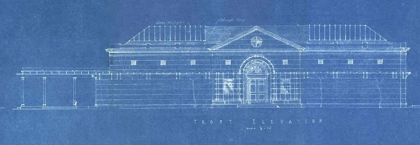 Architectural blueprint elevation