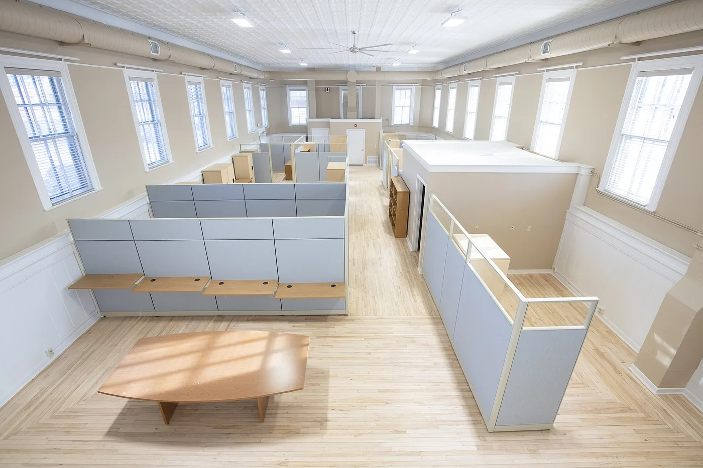 Office space with new partitions during fit-out