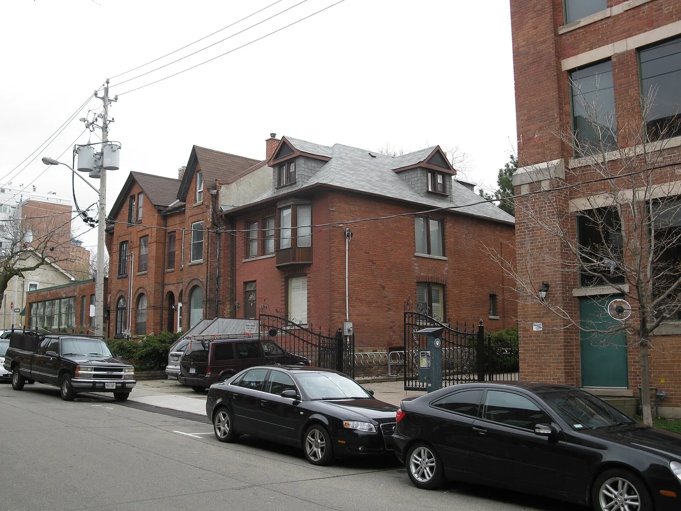 Brick houses on a Toronto street