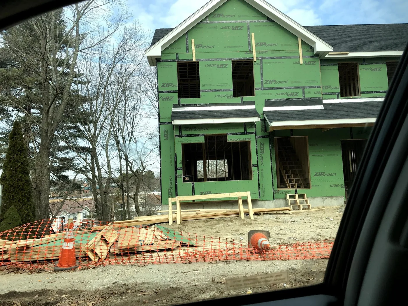 New house sheathed and ready for siding