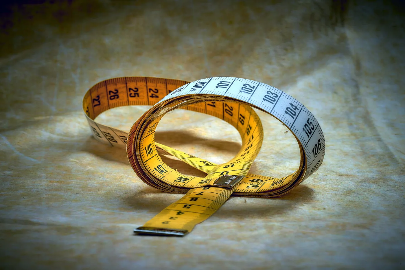 Tape measure on a work table